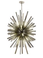 Menoonda 75cm 32 Light E27, Vertical Oval Pendant Polished Nickel / Smoke Glass, Item Weight: 22kg