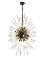 Menoonda 75cm 32 Light E27, Vertical Oval Pendant Brown Oxide / Clear Glass, Item Weight: 22kg