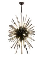 Menoonda 75cm 32 Light E27, Vertical Oval Pendant Brown Oxide / Smoke Glass, Item Weight: 22kg