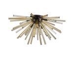 Menoonda 89cm 8 Light E27, Semi Flush Matt Black / Champagne Gold Glass