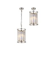 Munito 20cm Pendant/Semi Ceiling, 1 x E27, Polished Nickel/Clear Crystal