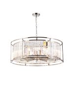 Munito 80cm Pendant/Semi Ceiling, 10 x E14, Polished Nickel/Clear Crystal