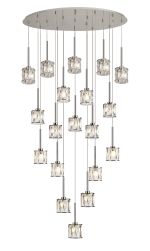 Fonte 19 Light G9 2m Oval Multiple Pendant Polished Chrome / Clear Crystal Shade, Item Weight: 24.1kg