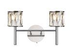 Fonte 2 Light G9 Switched Wall Lamp Polished Chrome / Clear Crystal Shade