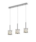Fonte 3 Light G9 2m Linear Pendant Polished Chrome / Clear Crystal Shade