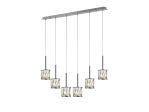 Fonte 6 Light G9 2m Linear Pendant Polished Chrome / Clear Crystal Shade