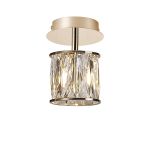Fonte 12cm 1 Light G9 Flush Light French Gold / Clear Crystal Shade