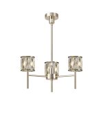 Fonte 45.5cm 3 Light G9 Telescopic/Semi Flush French Gold / Clear Crystal Shade
