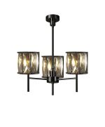 Fonte 45.5cm 3 Light G9 Telescopic Light Satin Black / Smoke Crystal Shade