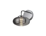 Mozarella Wall Lamp Switched, 1 x 8W LED, 4000K, Smoked/Polished Chrome, 3yrs Warranty