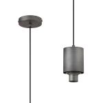 Odeyscene 12cm Pendant (FRAME ONLY), 1 x E27, Pewter/Black Braided Cable