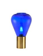 Odeyscene Narrow Table Lamp, 1 x E27, Aged Brass/Blue Ink Glass