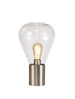 Odeyscene Narrow Table Lamp, 1 x E27, Satin Nickel/Clear Glass