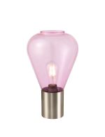Odeyscene Narrow Table Lamp, 1 x E27, Satin Nickel/Lilac Glass