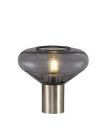 Odeyscene Wide Table Lamp, 1 x E27, Satin Nickel/Inky Black Glass