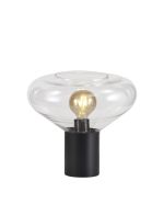 Odeyscene Wide Table Lamp, 1 x E27, Satin Black/Clear Glass