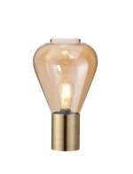 Odeyscene Narrow Table Lamp, 1 x E27, Antique Brass/Amber Glass