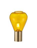 Odeyscene Narrow Table Lamp, 1 x E27, Antique Brass/Yellow Glass