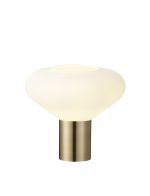Odeyscene Wide Table Lamp, 1 x E27, Antique Brass/Opal Glass