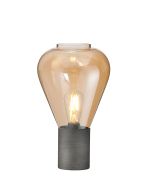 Odeyscene Narrow Table Lamp, 1 x E27, Pewter/Amber Glass