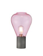 Odeyscene Narrow Table Lamp, 1 x E27, Pewter/Pink Glass