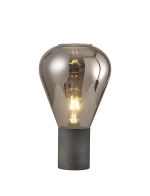 Odeyscene Narrow Table Lamp, 1 x E27, Pewter/Smoke Plated Glass