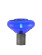 Odeyscene Wide Table Lamp, 1 x E27, Pewter/Blue Ink Glass