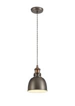 Ottoerba 16cm Small Pendant, 1 x E27, Antique Silver/Copper/White