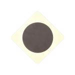 Palermo Magnetic Base Wall Lamp, 12W LED 3000K 498lm, 15cm Round 19cm Diamond Centre, Coffee/Acrylic Frosted Diffuser