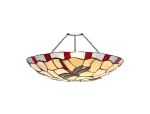Palomino 35cm Tiffany Non-electric Uplighter Shade, Red/Cream/Clear Crystal