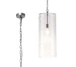 Paninoteca 18.5cm Glass Cylinder Pendant, 1 Light E27, Polished Chrome/Clear
