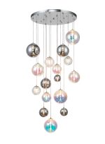Nu Marlborough 16 Light Pendant. Polished Chrome / Iridescent Finish.