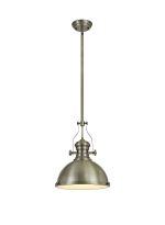 Peninaro 34cm Multi Height Pendant, 1 x E27, Antique Brass/Frosted Glass