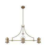 Peninaro (FRAME ONLY) Linear Multi Height Pendant, 3 x E27, Antique Brass
