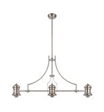 Peninaro (FRAME ONLY) Linear Multi Height Pendant, 3 x E27, Polished Nickel