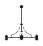 Peninaro (FRAME ONLY) Linear Multi Height Pendant, 3 x E27,Matt Black
