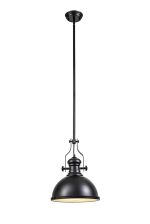 Peninaro 34cm Multi Height Pendant, 1 x E27, Matt Black/Frosted Glass