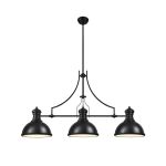 Peninaro Linear Multi Height Pendant, 3 x E27, Matt Black/Frosted Glass