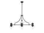 Peninaro (FRAME ONLY) Linear Multi Height Pendant, 3 x E27, Graphite