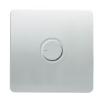 Trendi, Artistic Modern 1 Gang 1 Way Dimmer Switch, 200W (NOT LED) Silver Finish, BRITISH MADE, (35mm Back Box), 5yrs Warranty