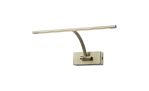 Polenta 34cm 1 Arm Wall Light/Picture Light, 1 x 6W LED, 3000K, 470lm, Antique Brass, 3yrs Warranty