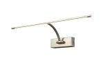 Polenta 56cm 1 Arm Wall Light/Picture Light, 1 x 10W LED, 3000K, 850lm, Satin Nickel, 3yrs Warranty