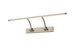 Polenta 76cm 2 Arm Wall Light/Picture Light, 1 x 14W LED, 3000K, 1070lm, Antique Brass, 3yrs Warranty