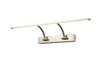 Polenta 76cm 2 Arm Wall Light/Picture Light, 1 x 14W LED, 3000K, 1070lm, Satin Nickel, 3yrs Warranty
