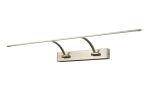 Polenta 90cm 2 Arm Wall Light/Picture Light, 1 x 16W LED, 3000K, 1200lm, Satin Nickel, 3yrs Warranty