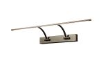 Polenta 76cm 2 Arm Wall Light/Picture Light, 1 x 14W LED, 3000K, 1070lm, Bronze, 3yrs Warranty