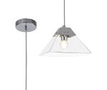 Manresa Square Pendant Small, 1 Light E14, Polished Chrome