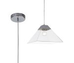 Manresa Square Pendant Large, 1 Light E27, Polished Chrome