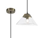 Manresa Square Pendant Small, 1 Light E14, Antique Brass