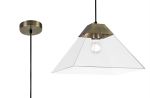 Manresa Square Pendant Large, 1 Light E27, Antique Brass